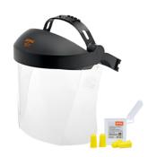 Visière avec protège oreilles plastique transparent courte STIHL