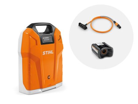 Batterie dorsale Stihl AR 3000 L avec câble de connexion et adaptateur 